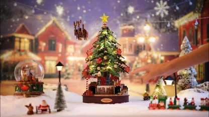 Rolife – Boîte à musique sapin de Noël lumineuse, puzzle 3D — image 9