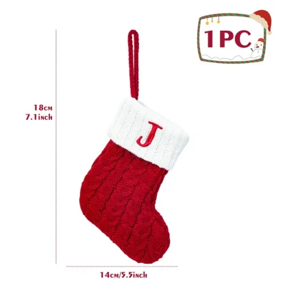 Chaussettes tricotées Alphabet de noël, ornements d'arbre de noël, décorations pour la maison, cadeaux du nouvel an 2025, 2025 — image 25