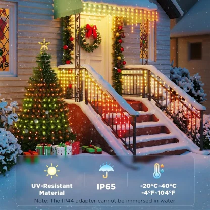 Guirlandes lumineuses de Noël, guirlandes lumineuses intelligentes RGBIC 400 LED avec décoration étoile supérieure, lumières de Noël adressables pour intérieur et extérieur — image 20
