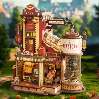 ROKR Dream Gift Factory - Puzzles en bois 3D - Boîte à musique en bois - Kits de modèles en bois de Noël - Meilleurs cadeaux pour enfants et adultes