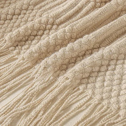 Plaid tricoté à pompons — image 4