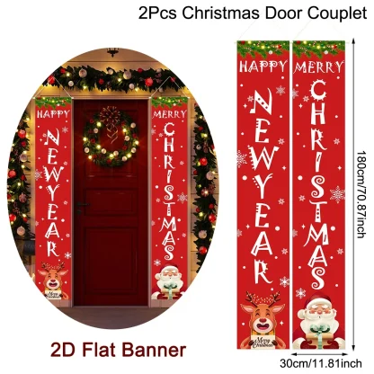 Bannière de porte de noël, Couplet de porte, décoration de joyeux noël pour la maison, décor de noël, nouvel an 2025, 2025 — image 7
