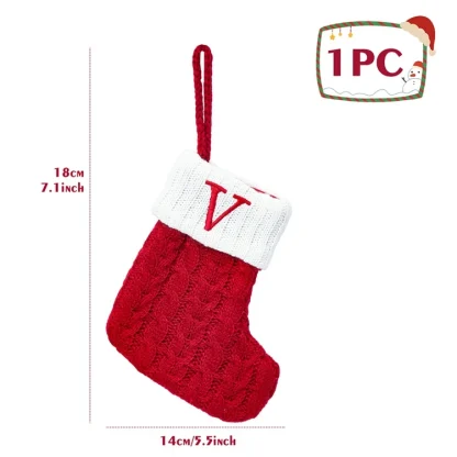 Chaussettes tricotées Alphabet de noël, ornements d'arbre de noël, décorations pour la maison, cadeaux du nouvel an 2025, 2025 — image 21