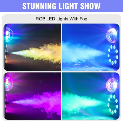 U'King 700W Machine à fumée sans fil télécommande effet brumisateur 3in1 LED RGB lumière de scène Machine à brouillard DJ Halloween noël — image 3