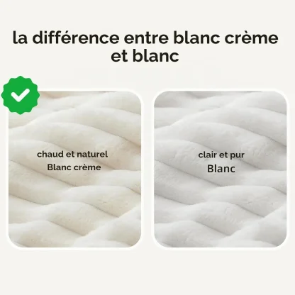 Plaid polaire blanc crème, 125 x 150 cm — image 2