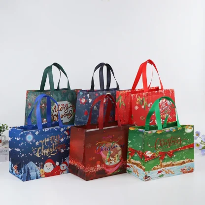 Sac cadeau de Noël Père Noël et bonhomme de neige — image 32
