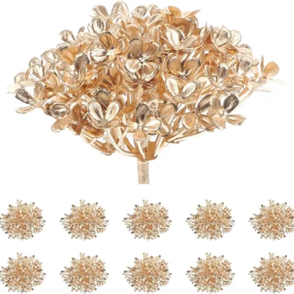 Têtes de fleurs d'hortensia artificielles dorées, fausses fleurs, décoration d'intérieur, décoration de Noël, accessoires du Nouvel An, 1 pièce, 3 pièces, 5 pièces