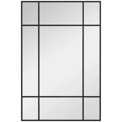 HOMCOM – Miroir verrière en métal noir, 90 x 60 cm