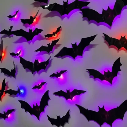 Chauves-souris 3D lumineuses LED à coller