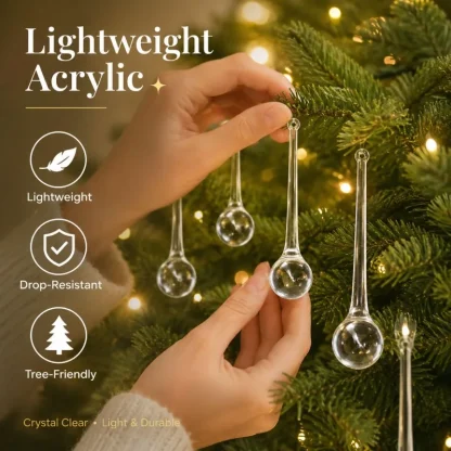 6-30 pièces de pendentifs en forme de gouttes de pluie en cristal, décorations pour sapin de Noël, perles de verre, décoration de rideaux, fournitures pour décorations de fête à domicile DIY — image 4